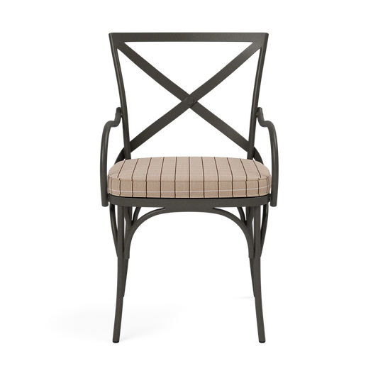 Beverly Patio Chair - Clyde Beige Plaid High-Performance Fabric