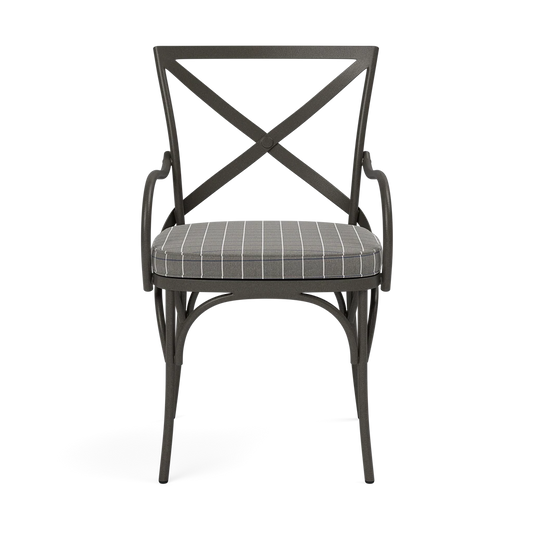 Beverly Patio Chair - Clyde Charcoal Plaid High-Performance Fabric