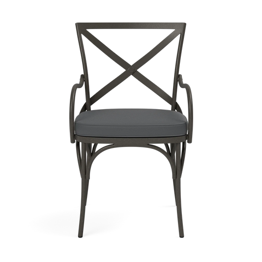 Beverly Patio Chair - Garonne Dark Gray Marine Leather