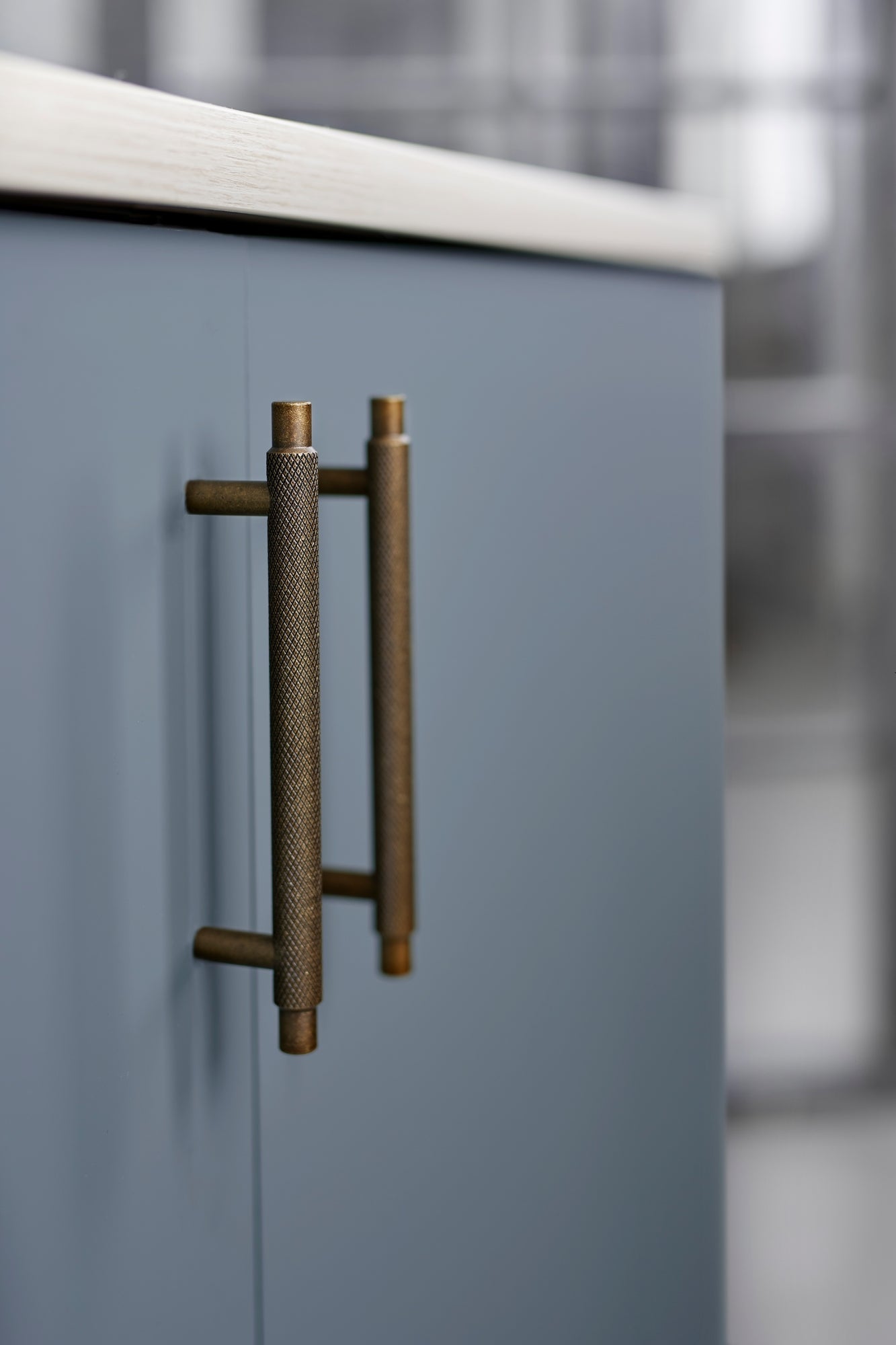 Knurled Antique Bronze "Manor" Cabinet Knobs and Drawer Pulls