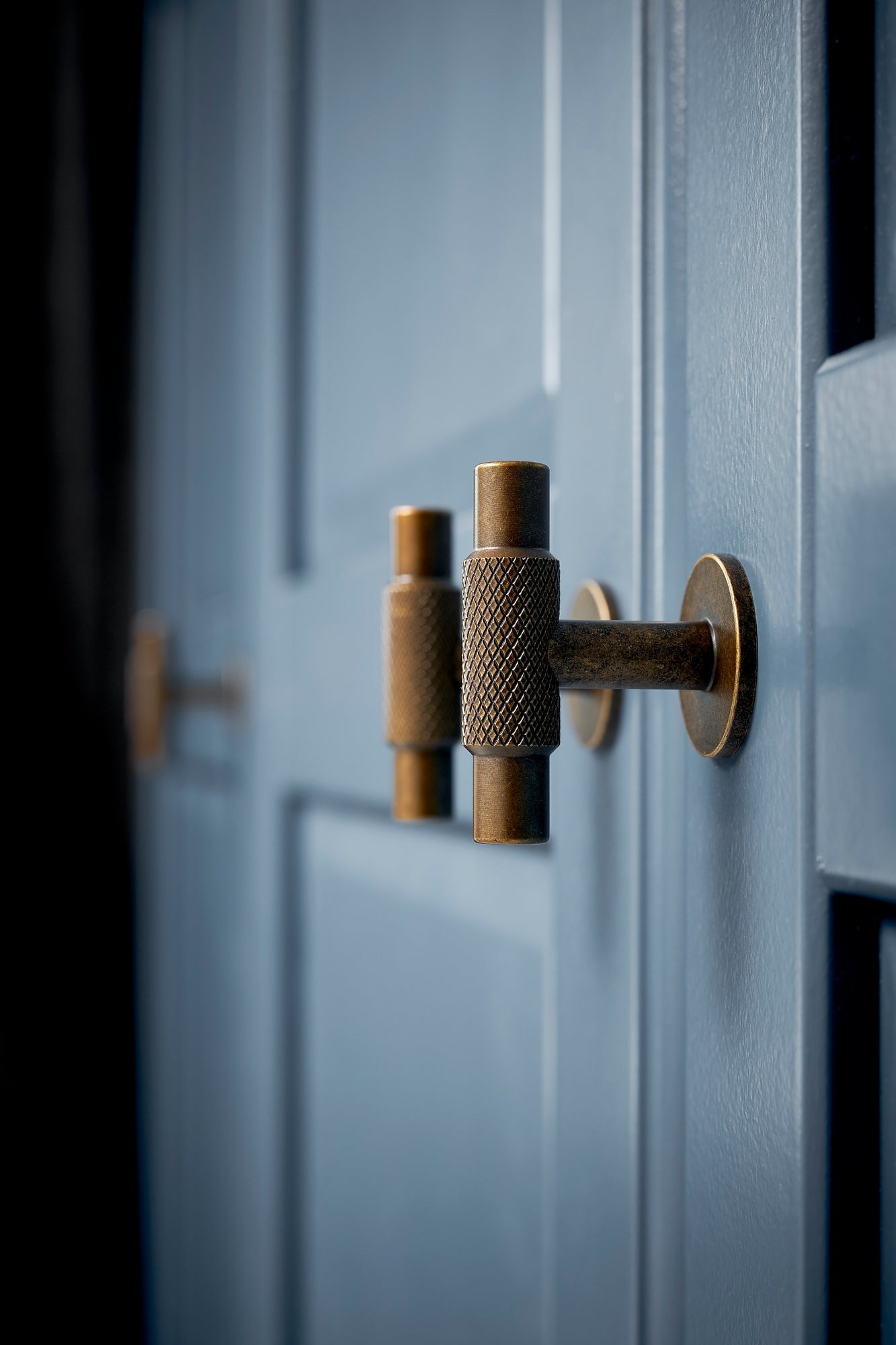 Knurled Antique Bronze "Manor" Cabinet Knobs and Drawer Pulls