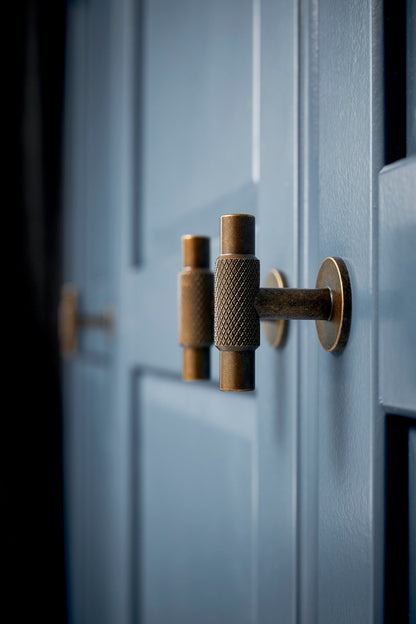 Knurled Antique Bronze "Manor" Cabinet Knobs and Drawer Pulls