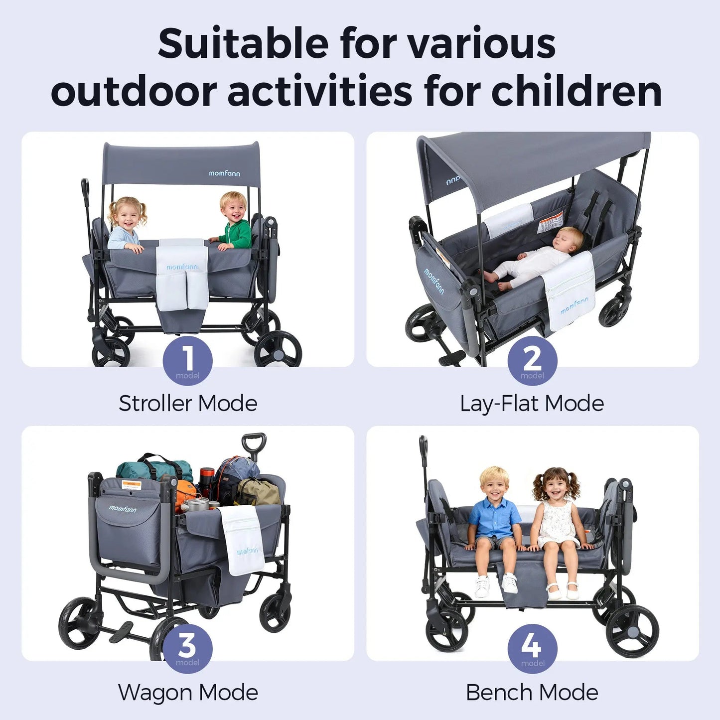 Momfann Stroller Wagon for Kids – 2-Seater All-Terrain Baby Wagon