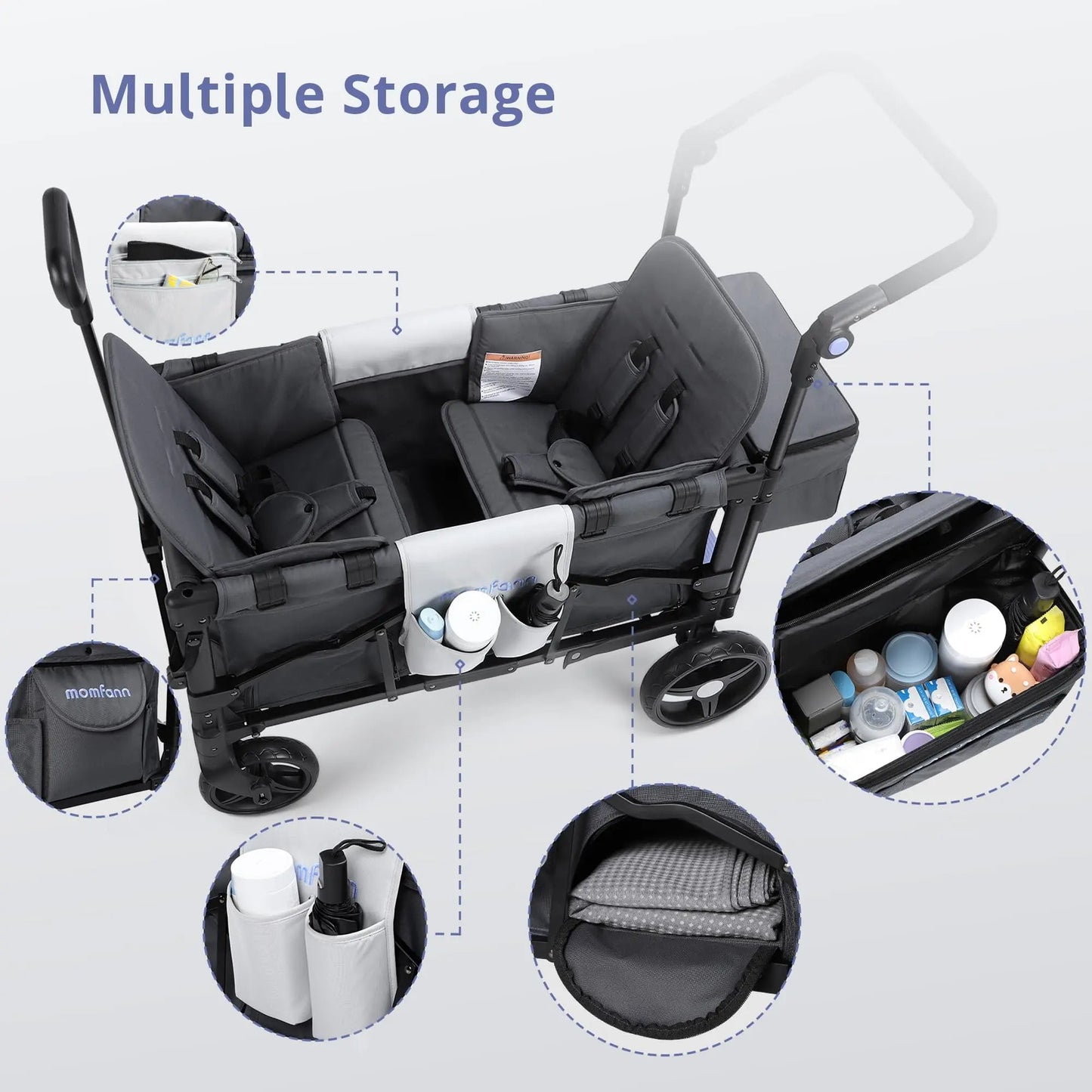Momfann Stroller Wagon for Kids – 2-Seater All-Terrain Baby Wagon