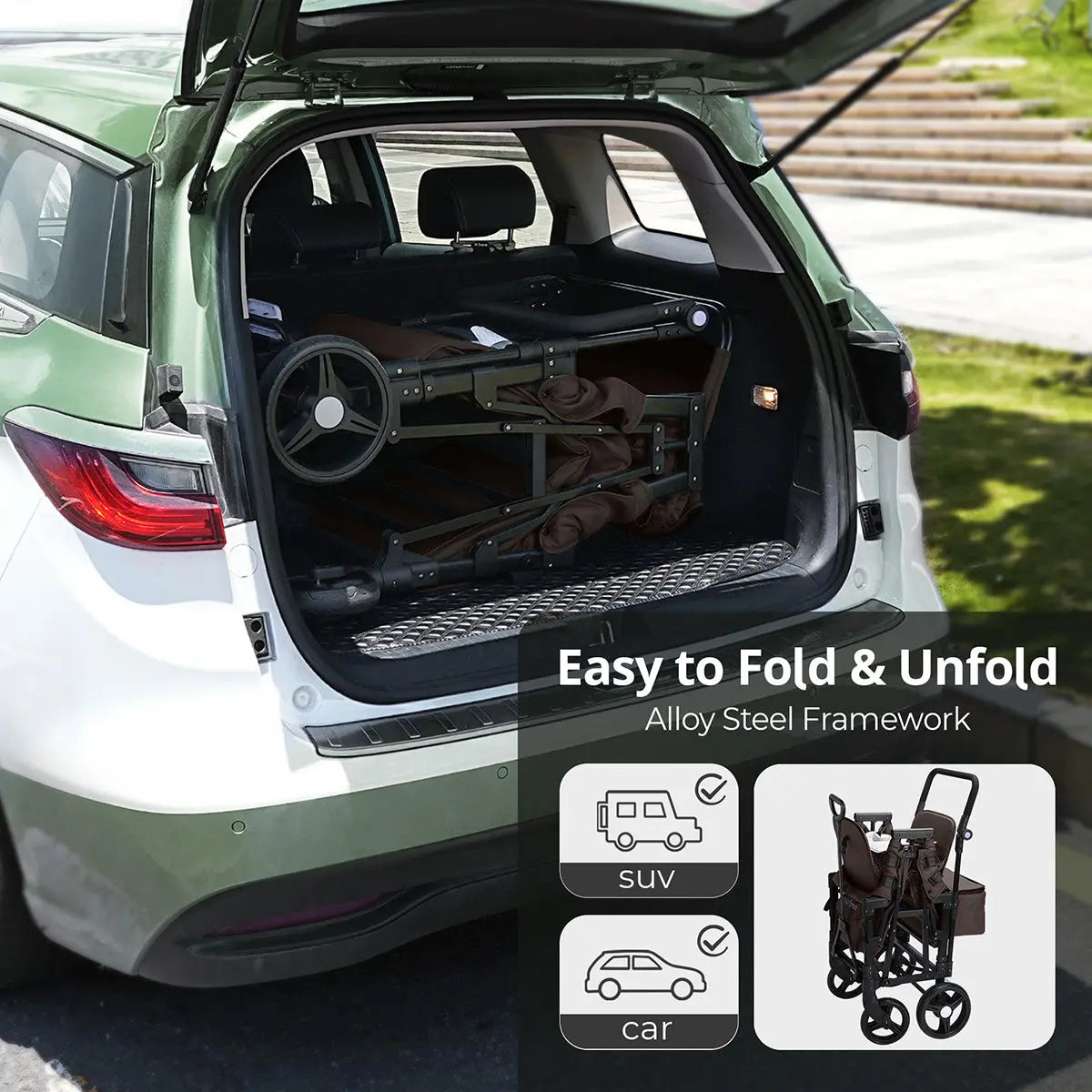 Momfann Stroller Wagon for Kids – 2-Seater All-Terrain Baby Wagon