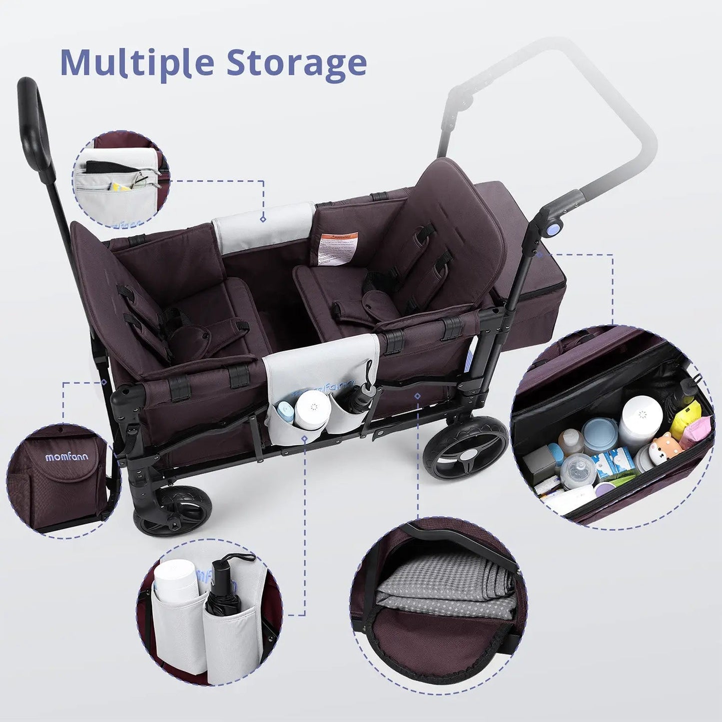 Momfann Stroller Wagon for Kids – 2-Seater All-Terrain Baby Wagon