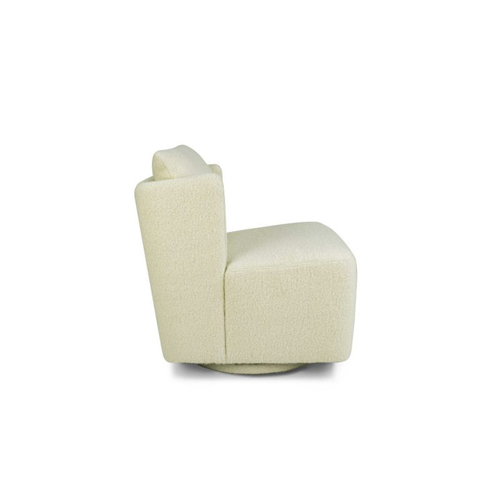 Contemporary Swivel Chair in Cirrus Cream Tara Shaw