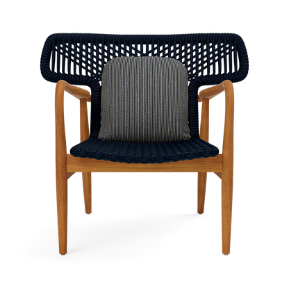Garrison Outdoor Wing Chair - Mullen Dark Navy/Oat Performance Fabric