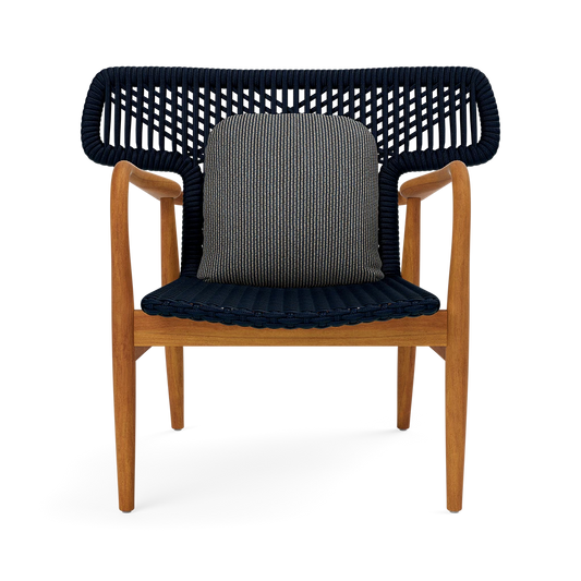 Garrison Outdoor Wing Chair - Mullen Dark Navy/Oat Performance Fabric