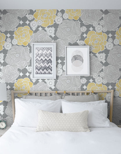Retro Floral Peel and Stick Removable Wallpaper