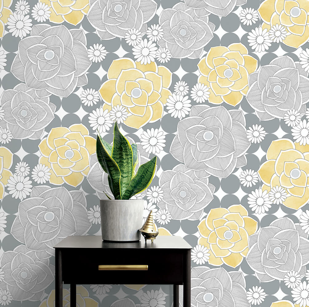 Retro Floral Peel and Stick Removable Wallpaper