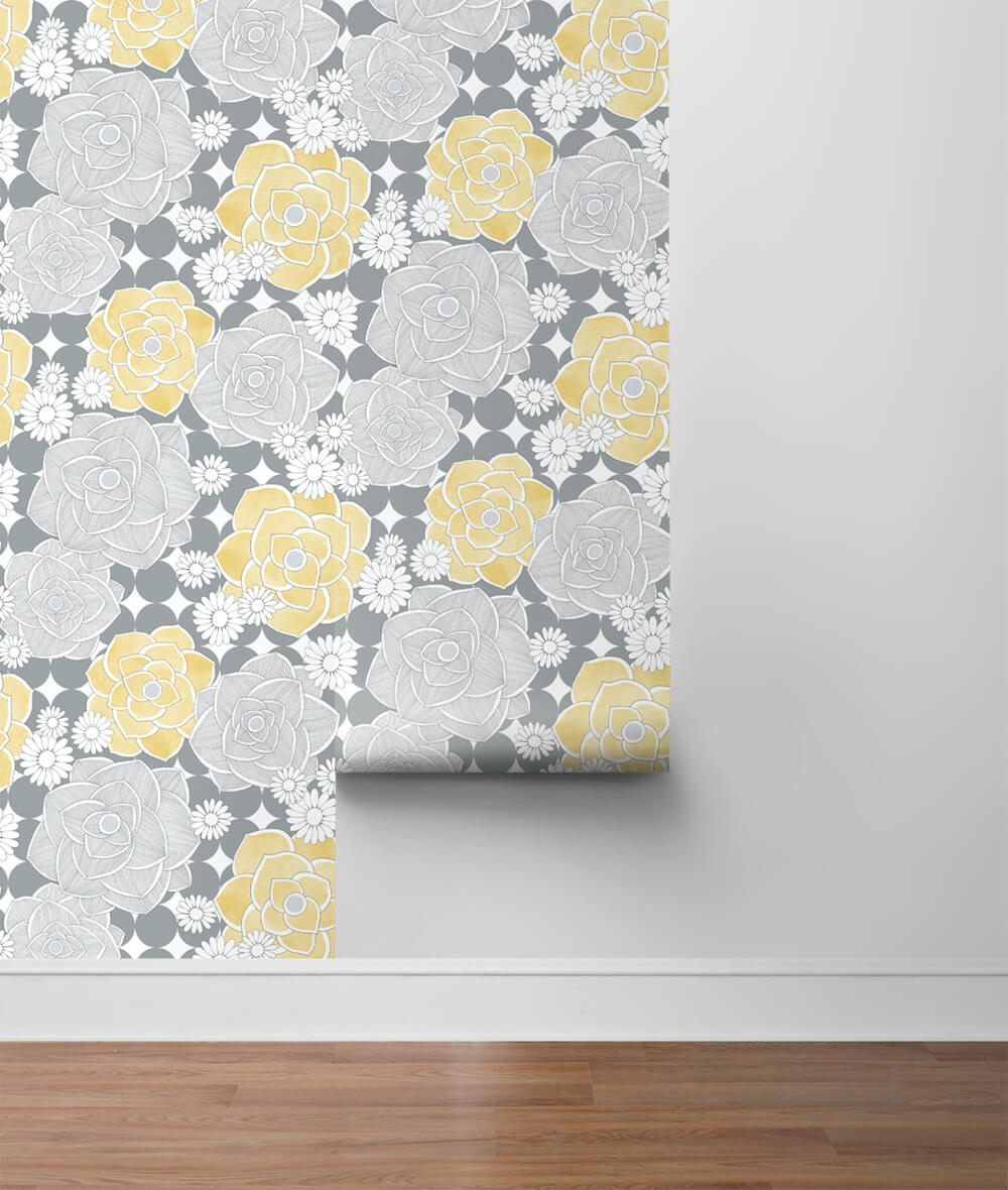 Retro Floral Peel and Stick Removable Wallpaper