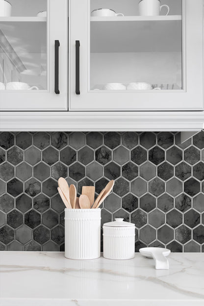 Inlay Hexagon Geometric Peel and Stick Removable Wallpaper