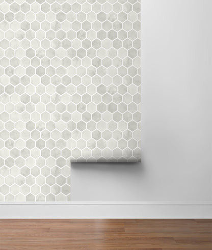 Inlay Hexagon Geometric Peel and Stick Removable Wallpaper