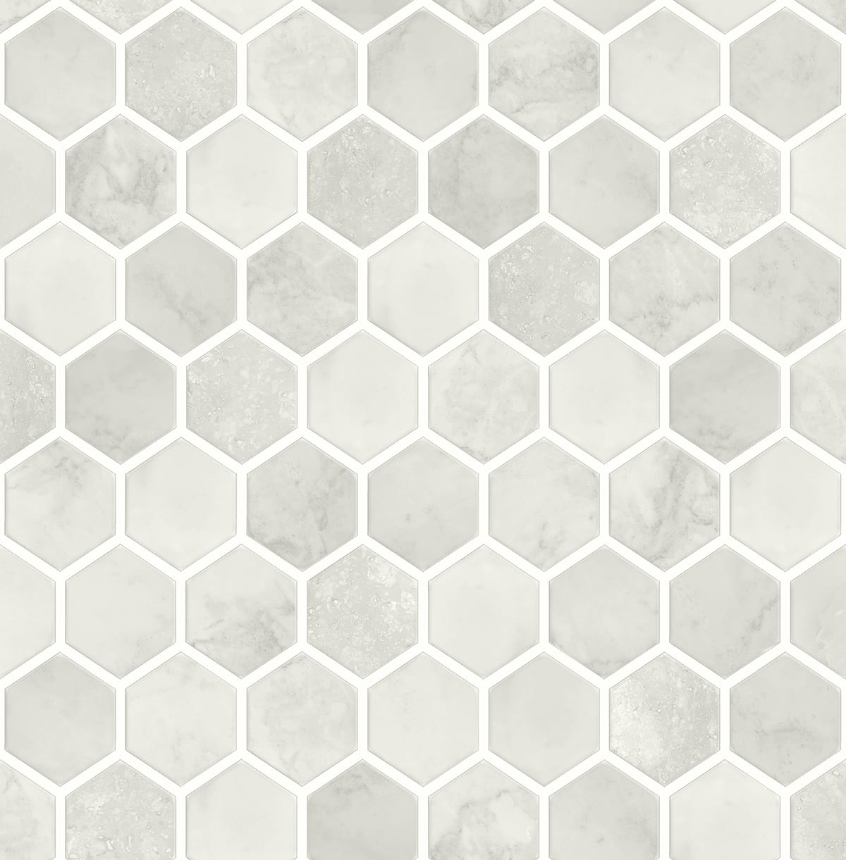 Inlay Hexagon Geometric Peel and Stick Removable Wallpaper