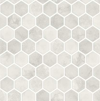 Inlay Hexagon Geometric Peel and Stick Removable Wallpaper