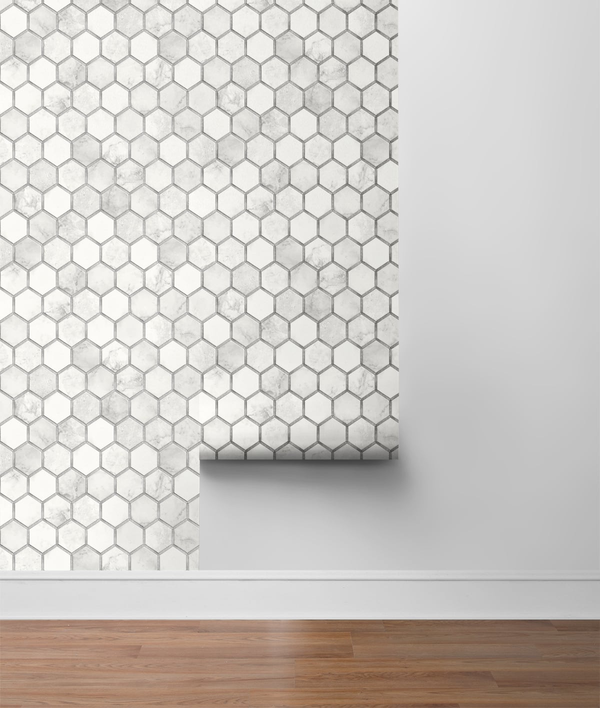 Inlay Hexagon Geometric Peel and Stick Removable Wallpaper