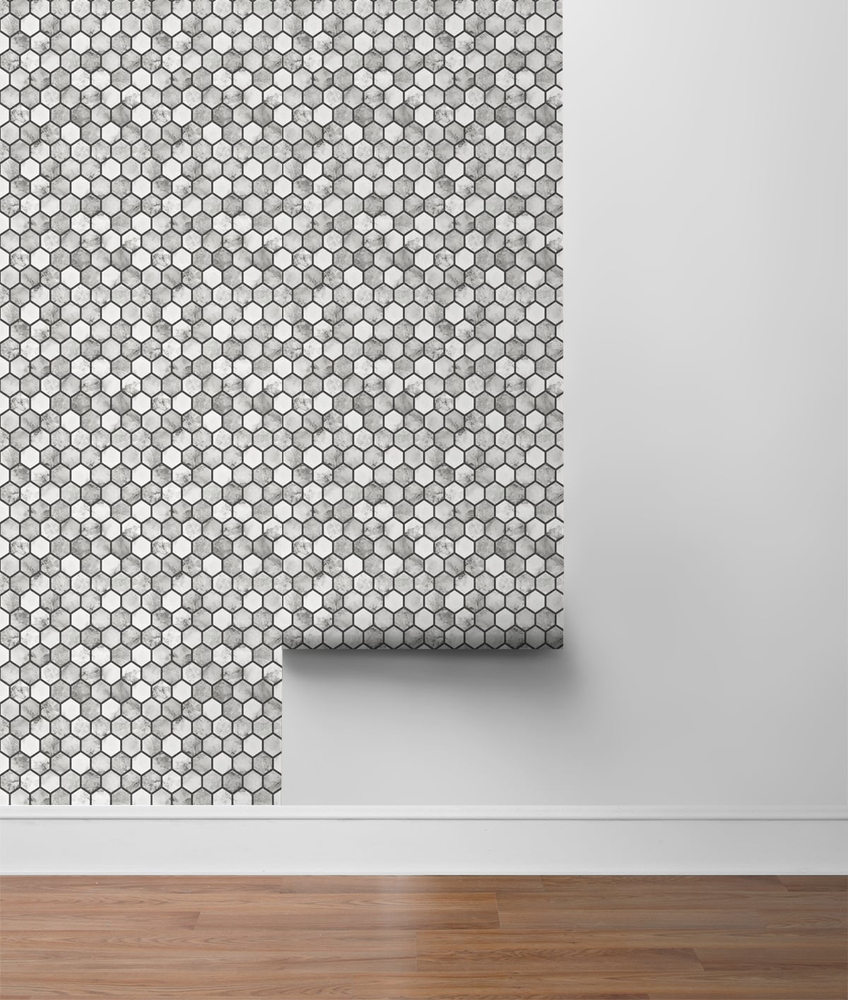 Marble Hexagon Faux Peel and Stick Removable Wallpaper