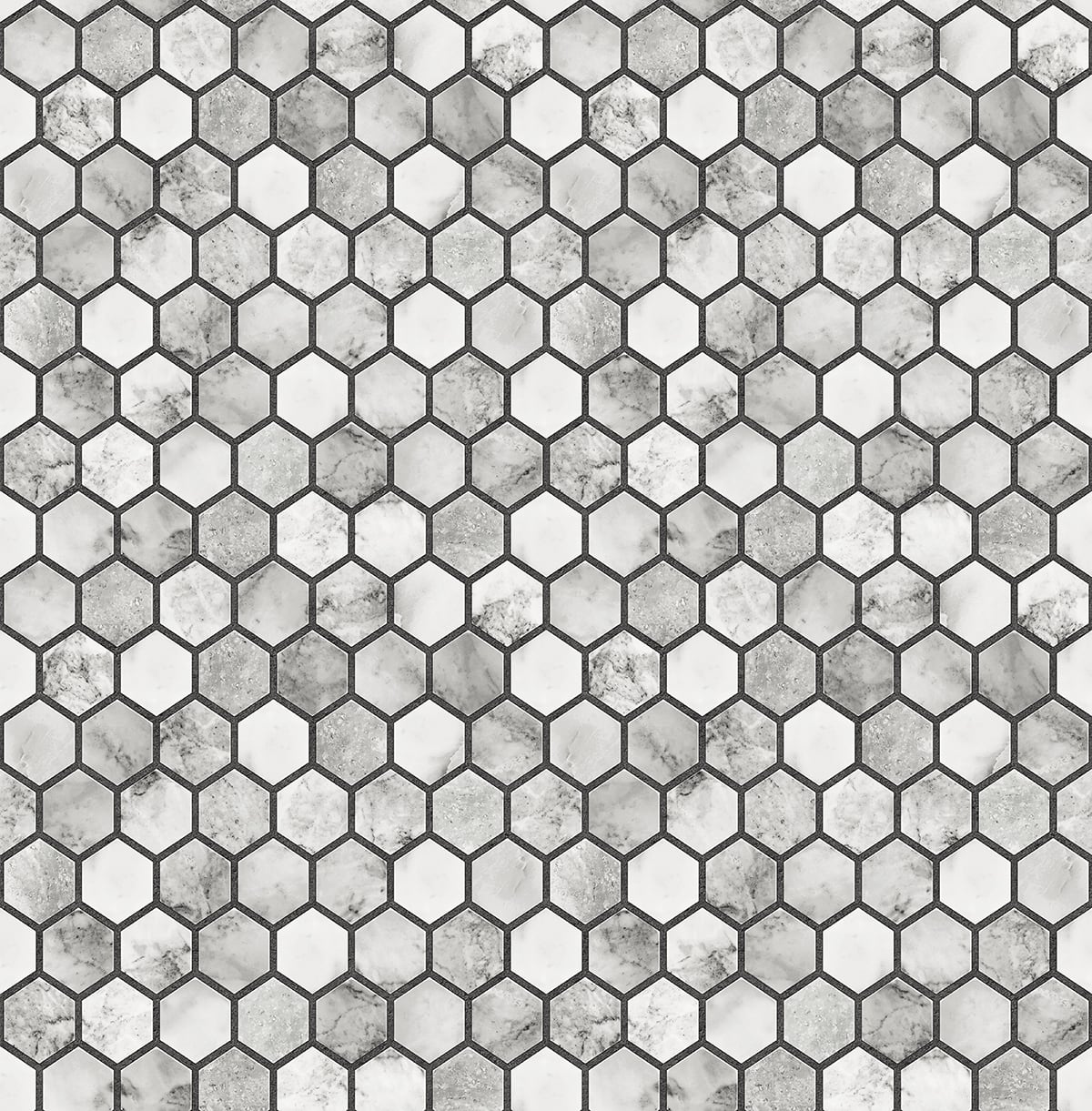 Marble Hexagon Faux Peel and Stick Removable Wallpaper