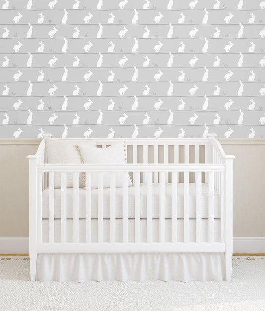 Bunny Trail Nursery Peel and Stick Removable Wallpaper