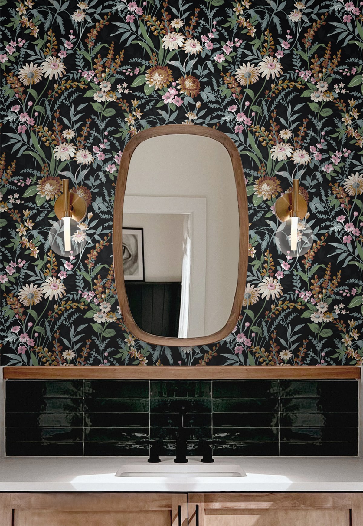 Vintage Floral Peel and Stick Removable Wallpaper