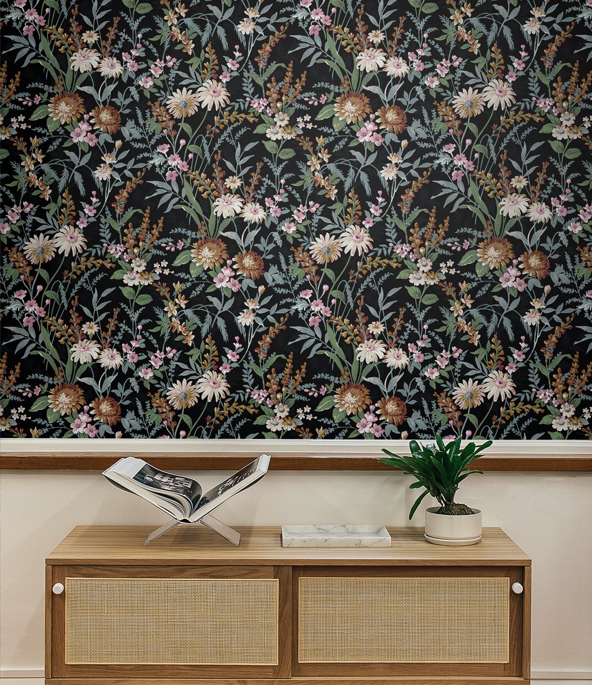 Vintage Floral Peel and Stick Removable Wallpaper