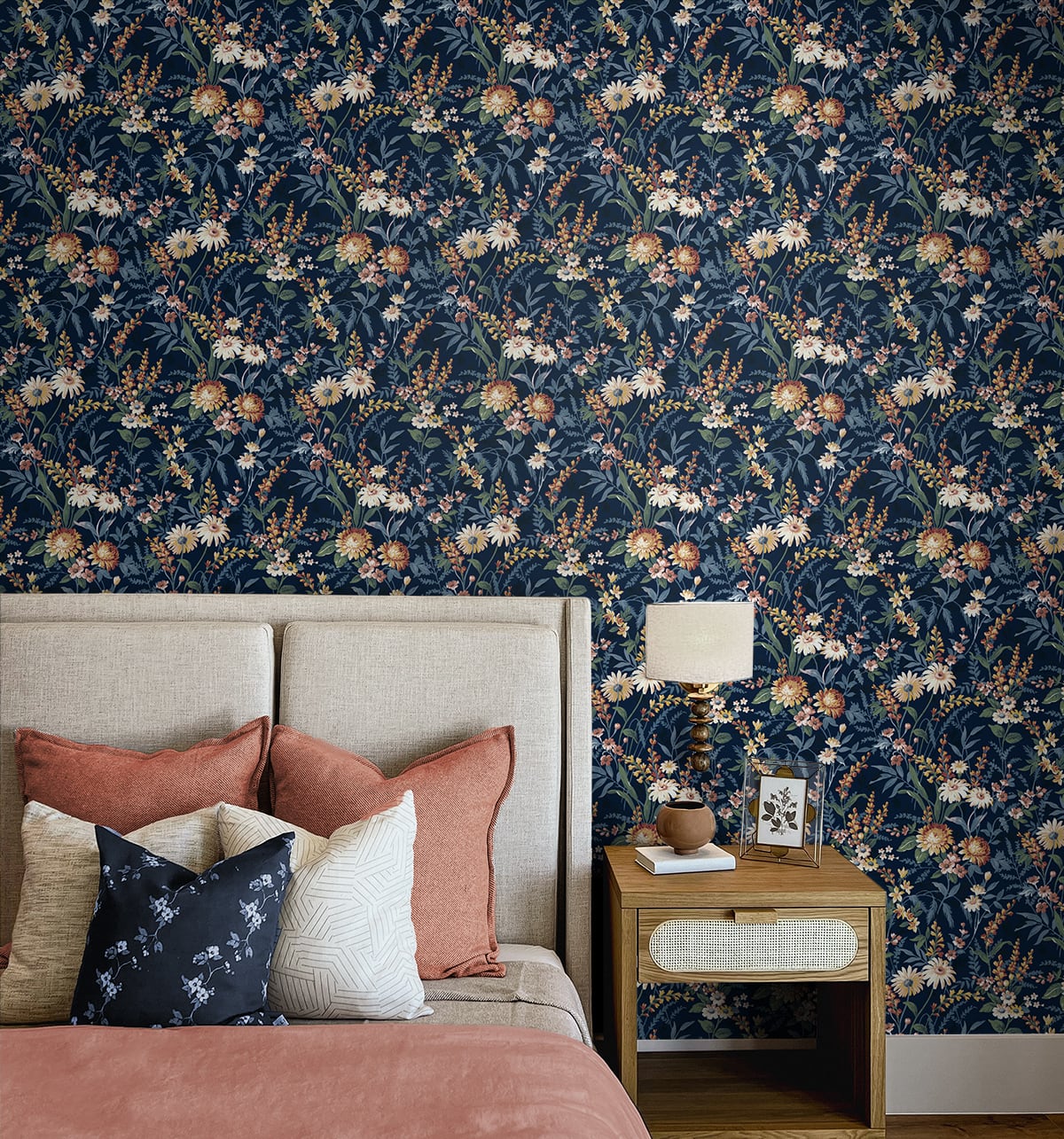 Vintage Floral Peel and Stick Removable Wallpaper