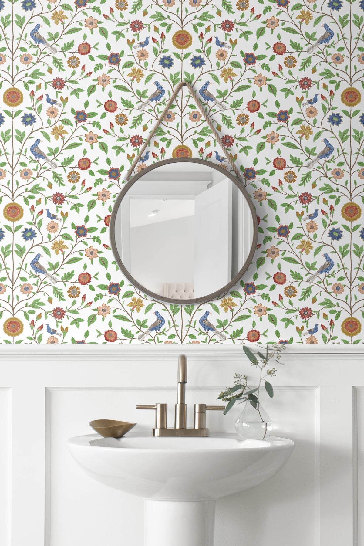 Bird Toile Peel and Stick Removable Wallpaper