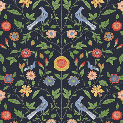 Bird Toile Peel and Stick Removable Wallpaper