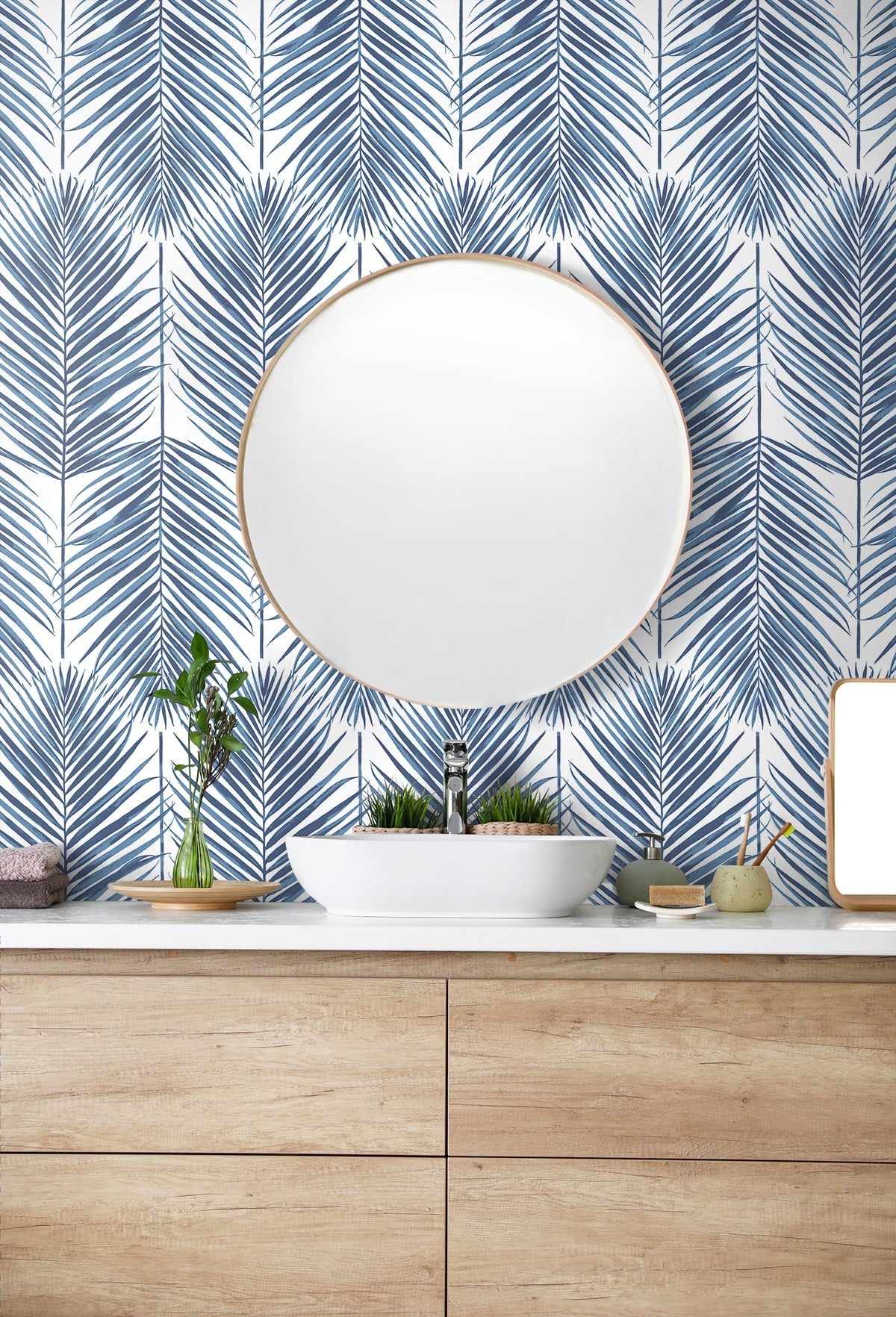 Paradise Palms Premium Screen Printed Peel and Stick Removable Wallpaper