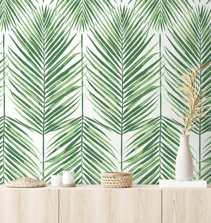 Paradise Palms Premium Screen Printed Peel and Stick Removable Wallpaper