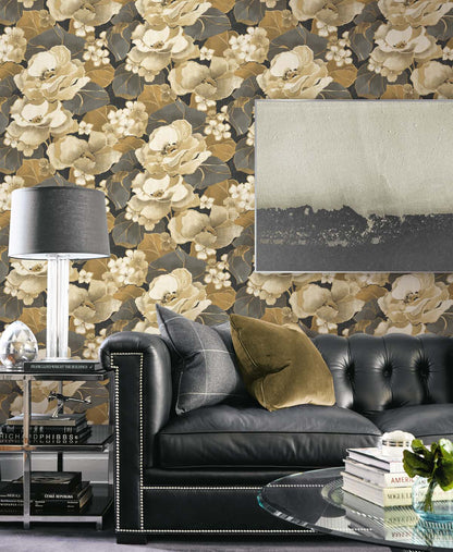 Nouveau Floral Peel and Stick Removable Wallpaper