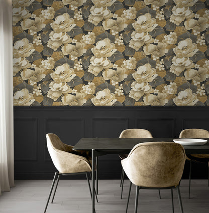 Nouveau Floral Peel and Stick Removable Wallpaper