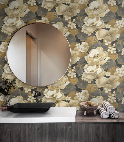 Nouveau Floral Peel and Stick Removable Wallpaper
