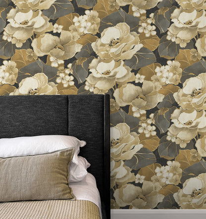 Nouveau Floral Peel and Stick Removable Wallpaper