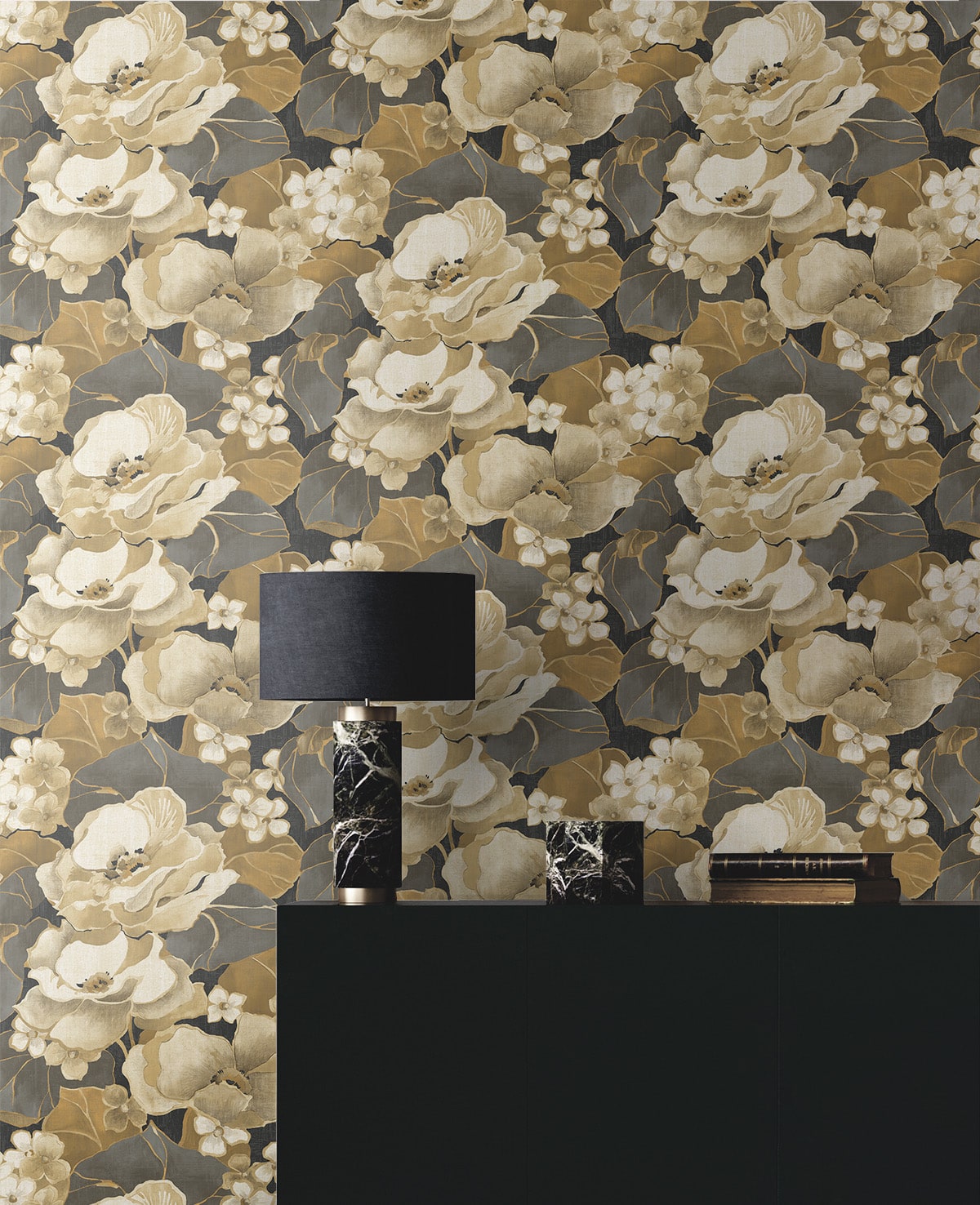 Nouveau Floral Peel and Stick Removable Wallpaper