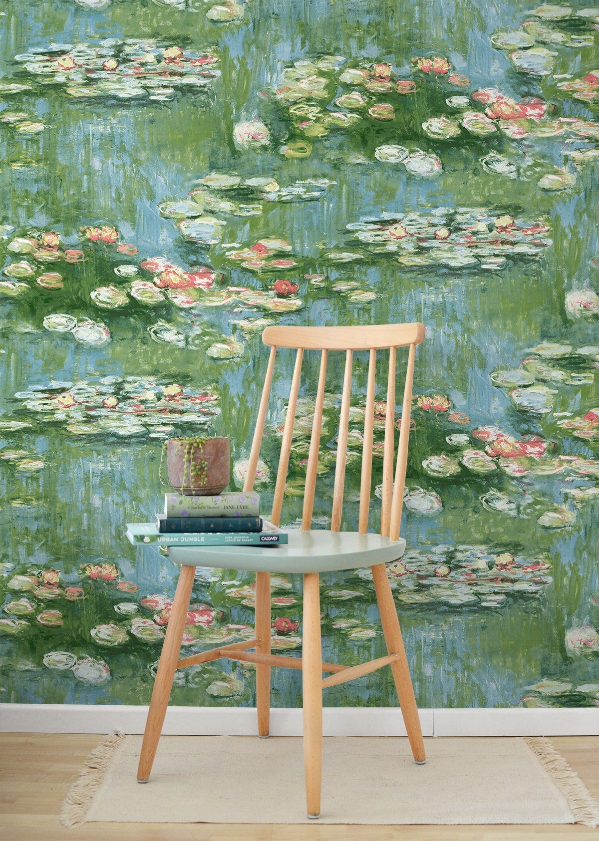 Lily Pond Impressionistic Peel and Stick Removable Wallpaper