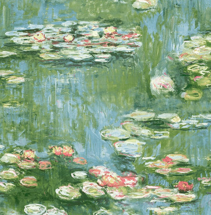 Lily Pond Impressionistic Peel and Stick Removable Wallpaper