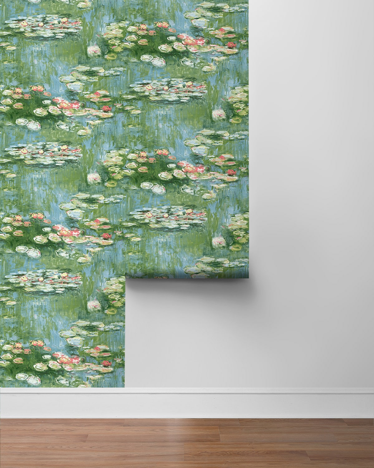 Lily Pond Impressionistic Peel and Stick Removable Wallpaper
