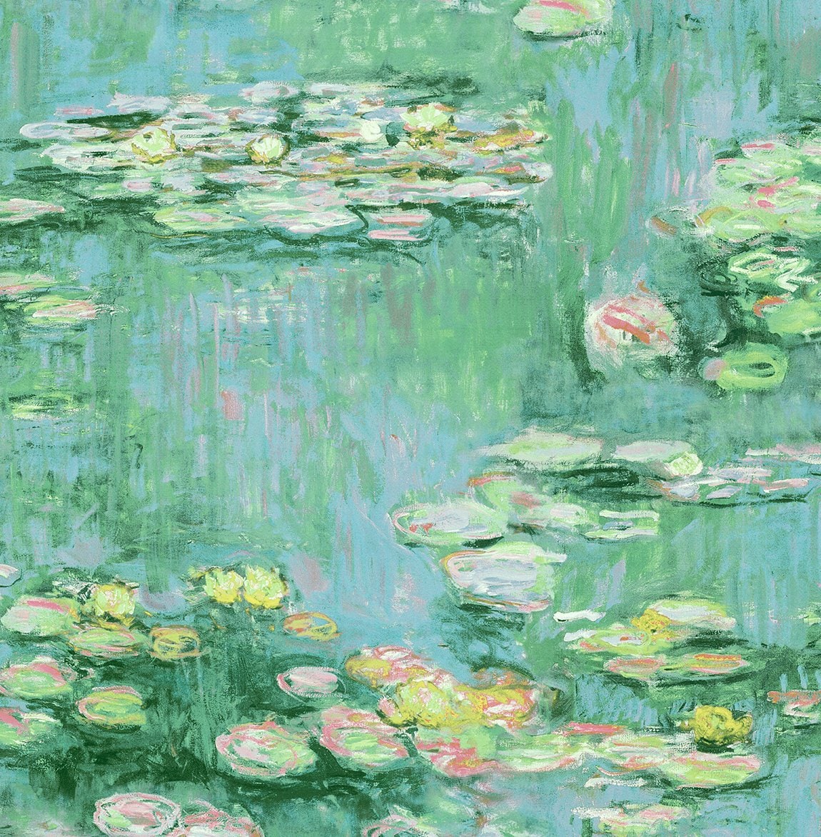 Lily Pond Impressionistic Peel and Stick Removable Wallpaper