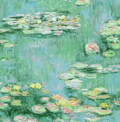 Lily Pond Impressionistic Peel and Stick Removable Wallpaper
