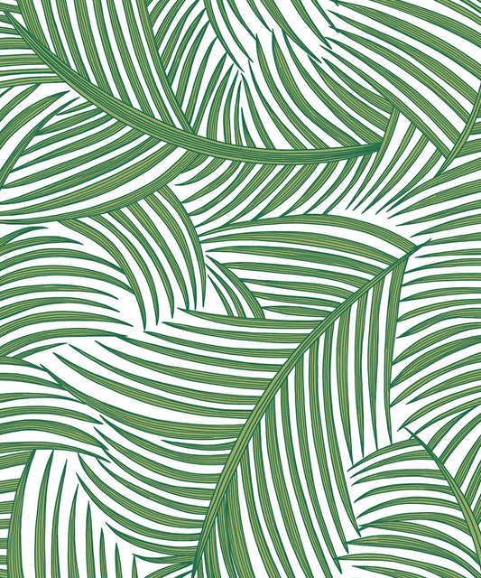 Tossed Palm Fronds Premium Peel and Stick Removable Wallpaper
