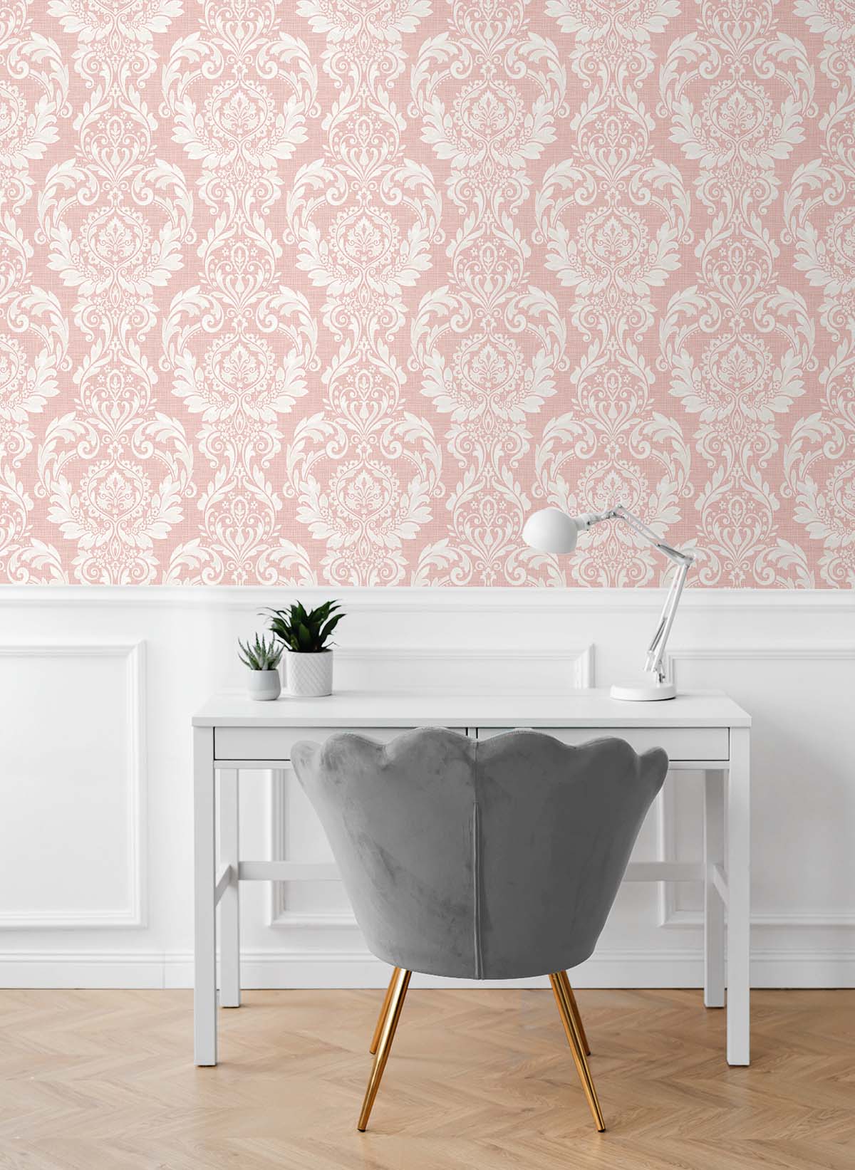 Cora Damask Peel and Stick Removable Wallpaper
