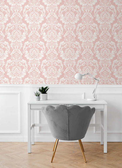 Cora Damask Peel and Stick Removable Wallpaper
