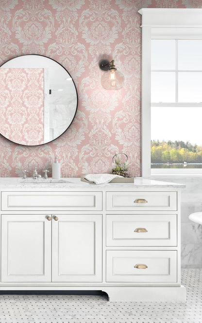 Cora Damask Peel and Stick Removable Wallpaper