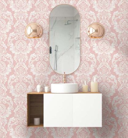 Cora Damask Peel and Stick Removable Wallpaper