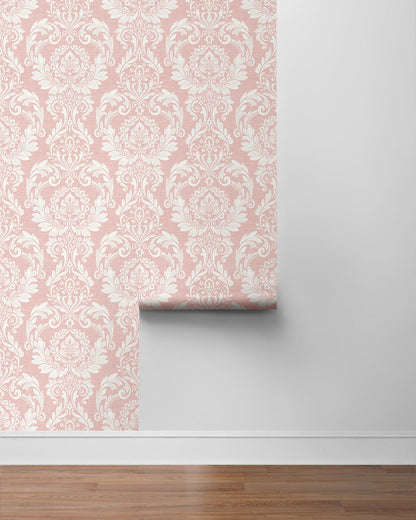 Cora Damask Peel and Stick Removable Wallpaper