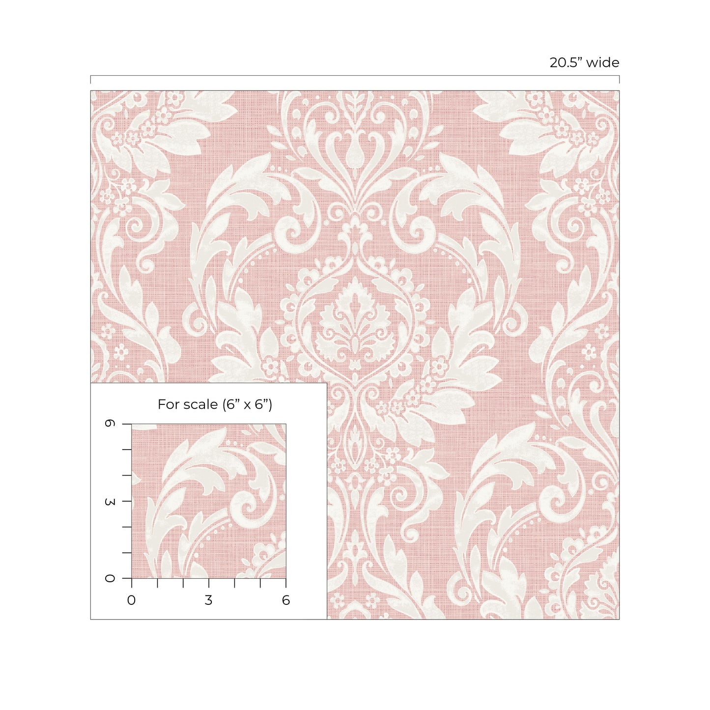 Cora Damask Peel and Stick Removable Wallpaper