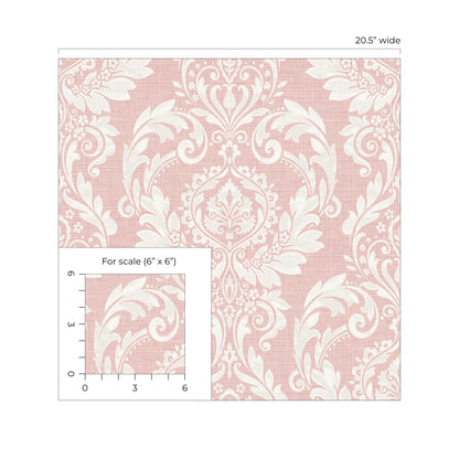 Cora Damask Peel and Stick Removable Wallpaper