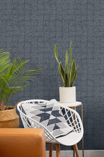 Organic Squares Geometric Premium Peel and Stick Removable Wallpaper